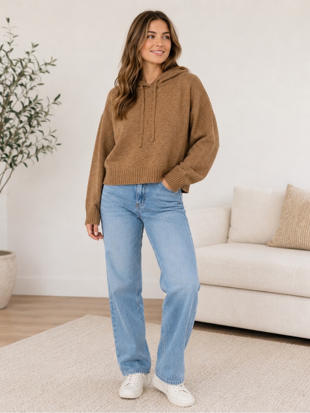 George Brown Cropped Hoodie Sweater